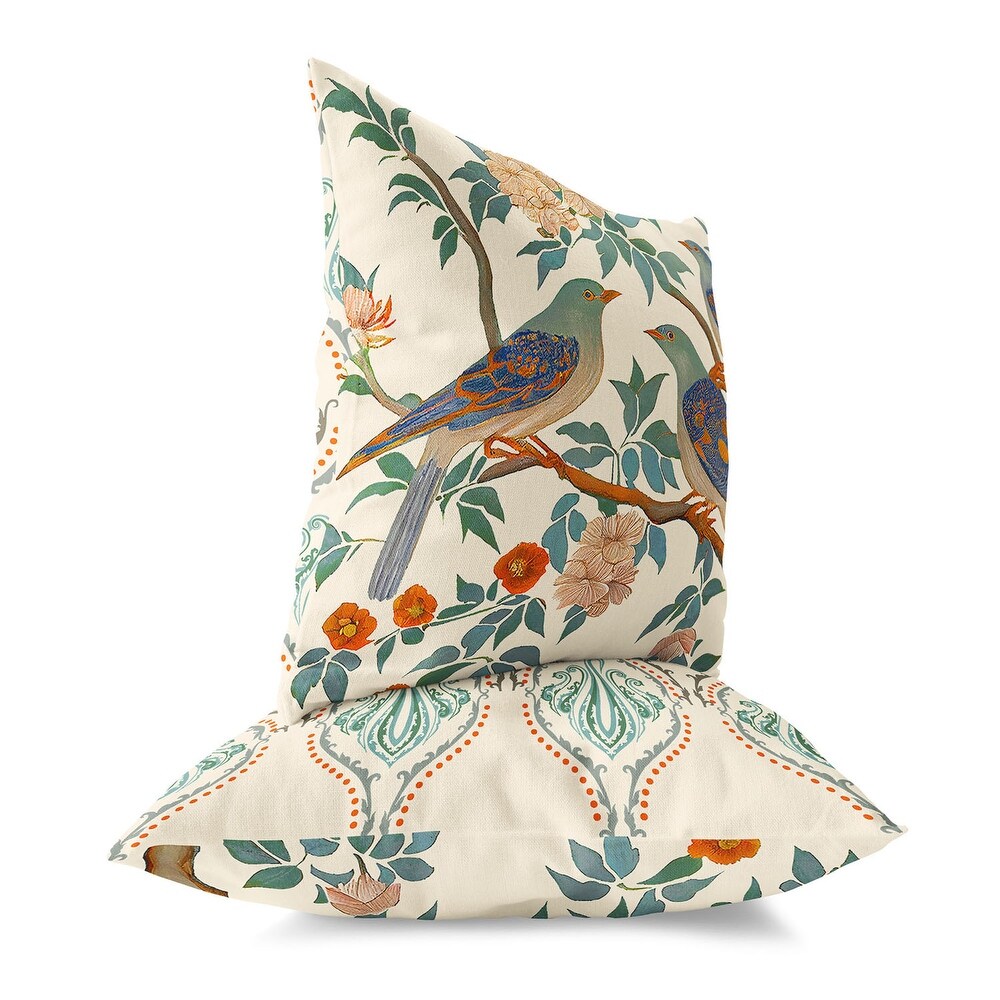 Amrita Sen Enchanted Feathers Indoor Outdoor Pillow