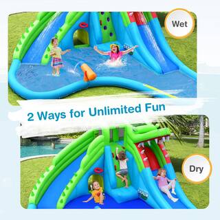 Costway Multi-Color Inflatable Water Slide Upgraded Kids Bounce Castle Blower Excluded NP10329