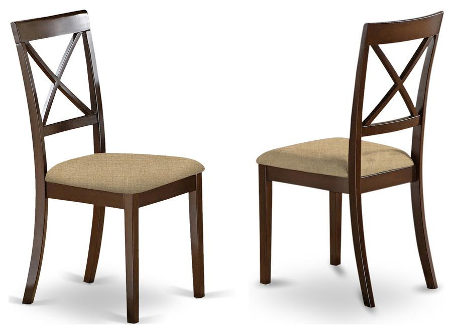 Boston X  Back Dining Chair With Faux Leather Upholstered Seat  Set of 2   Contemporary   Dining Chairs   by BisonOffice  Houzz