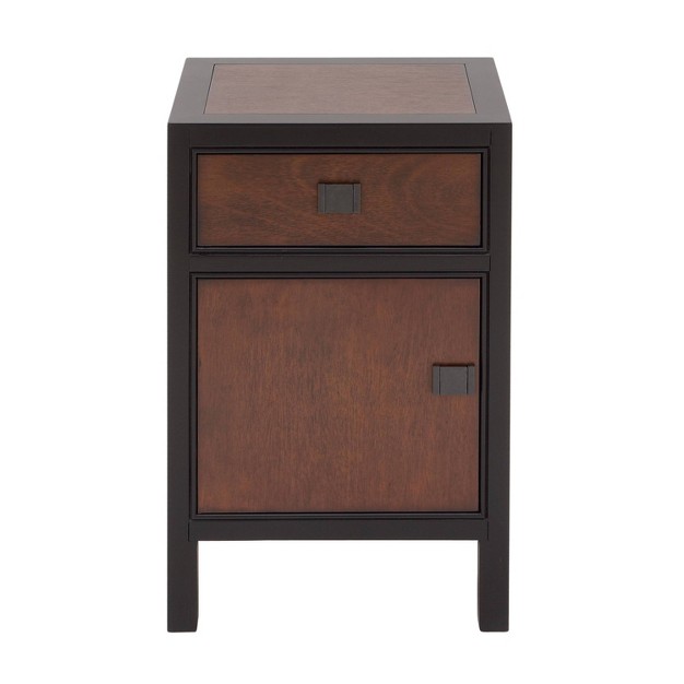 Contemporary Small Wood Cabinet Dark Brown Olivia amp May