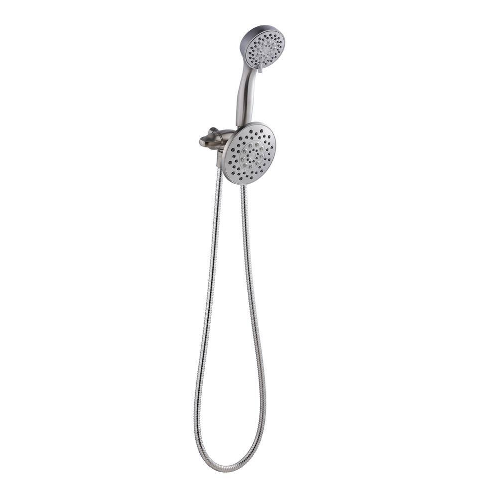 Glacier Bay 6-spray 5.51 in. Dual Shower Head and Handheld Shower Head in Brushed Nickel HD58302-0504