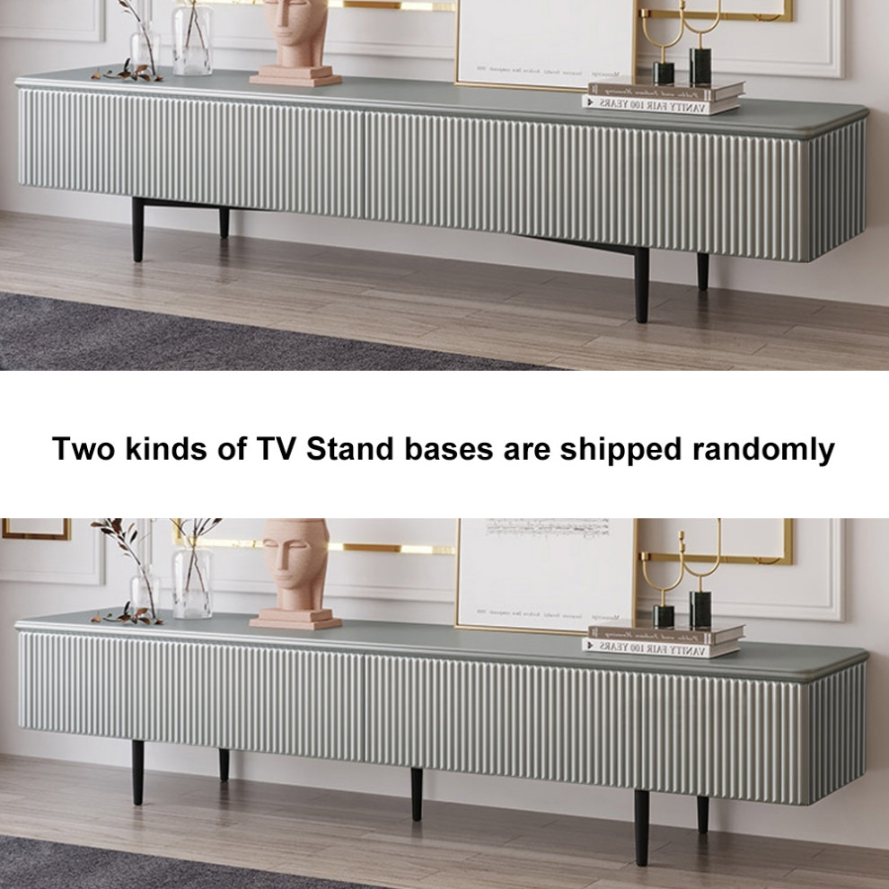 Modern 70.9 quotTV Stand with Drawers Line Media Console with Black Metal Legs   Midcentury   Entertainment Centers And Tv Stands   by Homary International Limited  Houzz