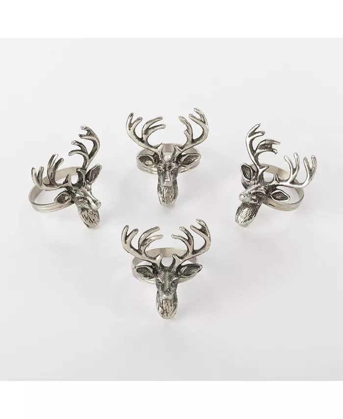 Saro Lifestyle Reindeer Design Napkin Ring Set of 4