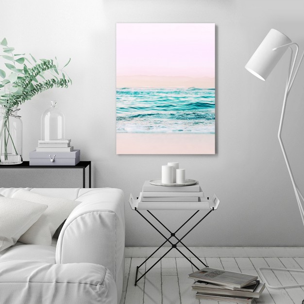 Americanflat Coastal Beach Waves In Sunset By Tanya Shumkina Wrapped Canvas