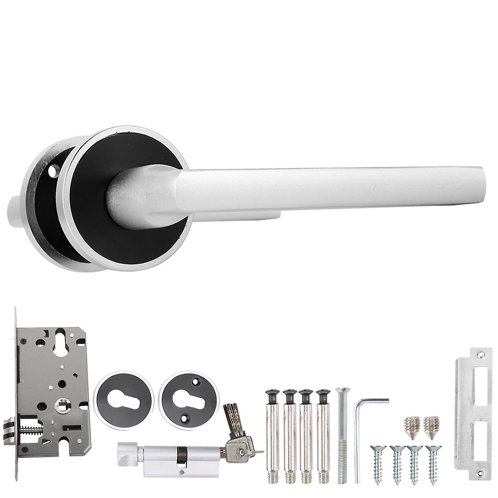 European Style Durable Door Handle Front Back Lever Lock Cylinder With Keys Aluminum