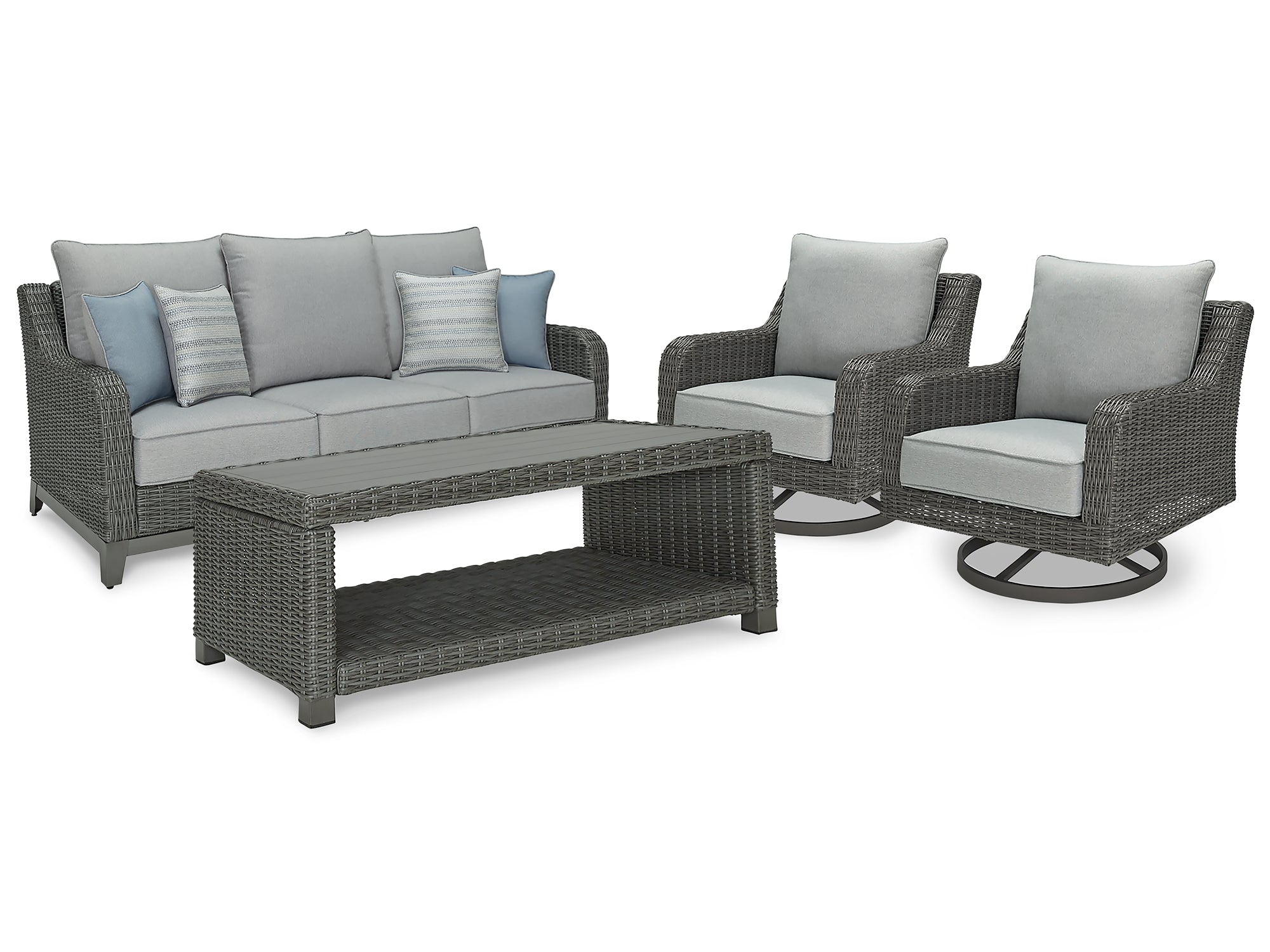 Elite Park Outdoor Sofa and 2 Chairs with Coffee Table