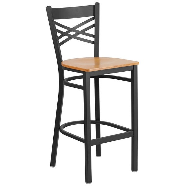 X'' Back Metal Restaurant Barstool - 17