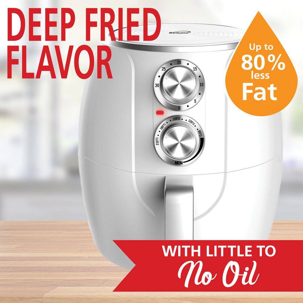 Brentwood Appliances 3.2 qt. White Electric Air Fryer with Timer and Temperature Control AF-300W