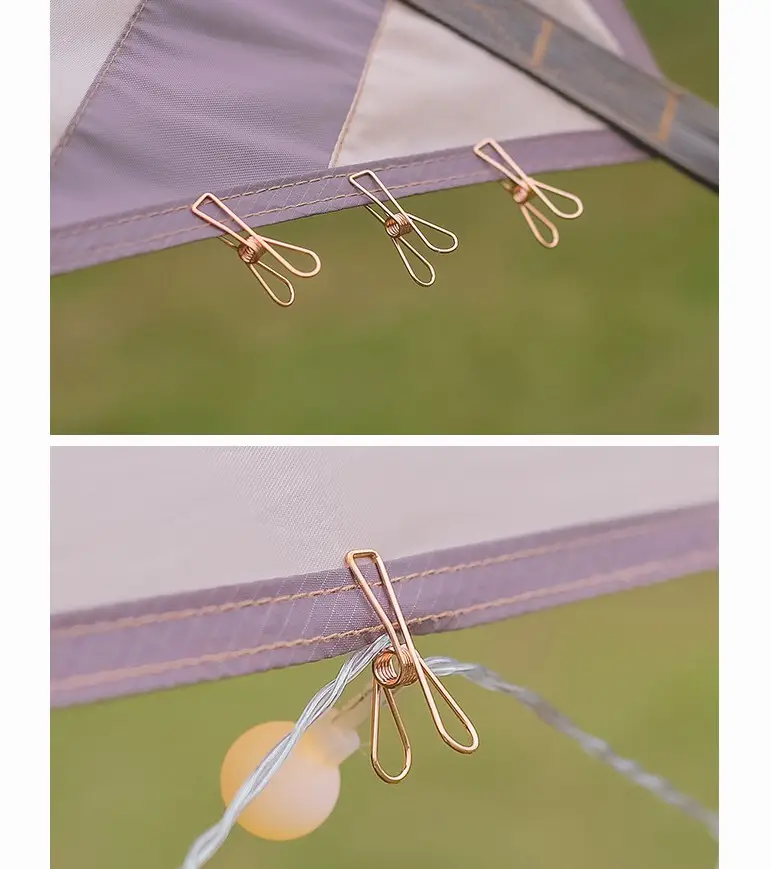 Outdoor Camping Tent Clips Lamp String Fixing Clip Multi functional Metal Binder Paper Photo Long Tail Clips