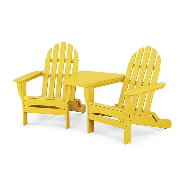 POLYWOOD Classic Folding Adirondacks with Angled Connecting Table