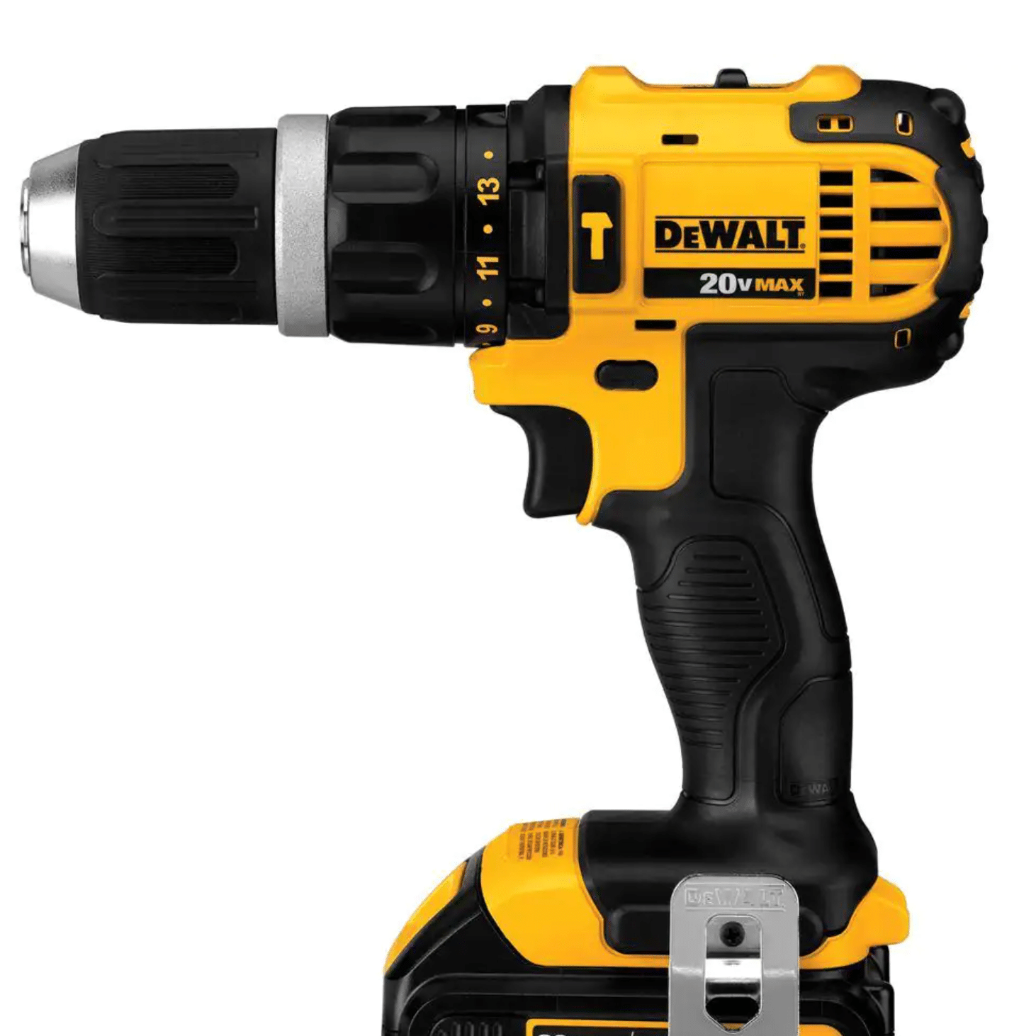 Dewalt DCD785C2 20-Volt MAX Cordless Compact 1/2 in. Hammer Drill/Driver with Batteries， Charger and Bag