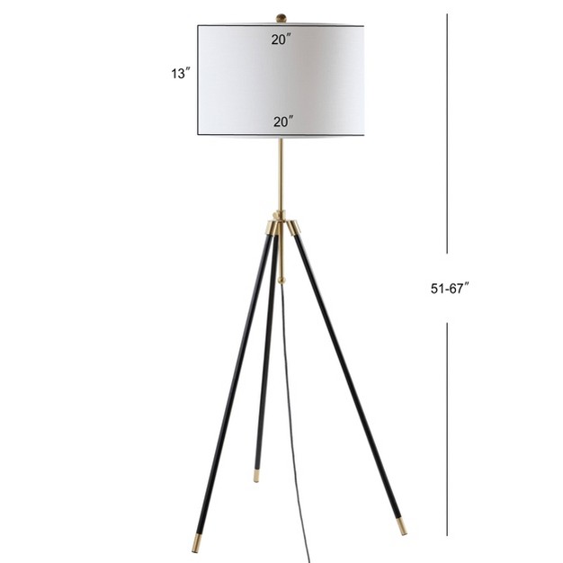 Adjustable Metal Lucius Floor Lamp includes Led Light Bulb Black Jonathan Y