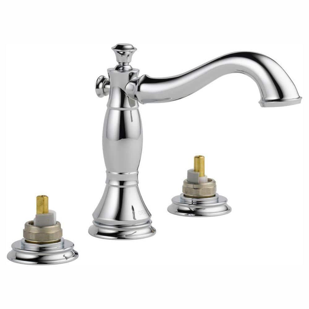 Delta Cassidy 8 in Widespread 2Handle Bathroom Faucet with Metal Drain Assembly in Chrome