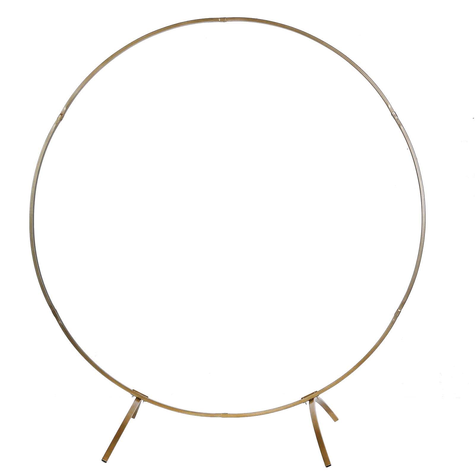 Heavy Duty Gold Metal Round Wedding Arch Photo Backdrop Stand 7.5ft