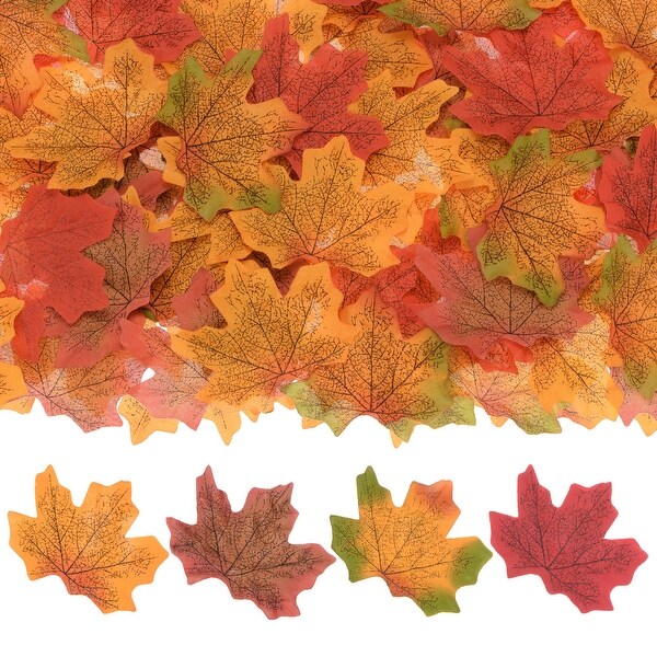 200Pcs Artificial Maple Leaves，Fake Fall Leaves Faux Autumn Leaf Fall