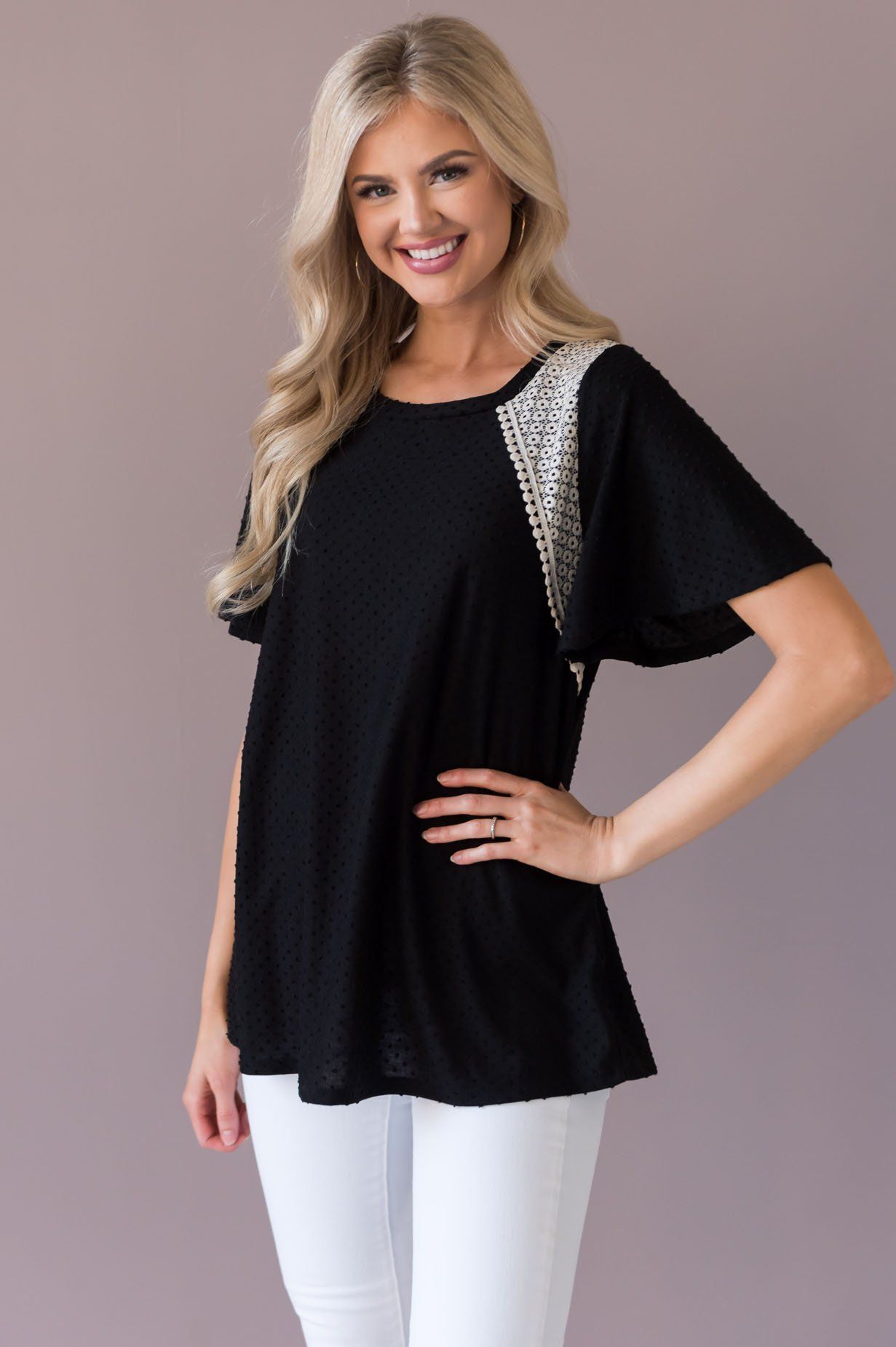 Free To Be Me Modest Lace Blouse