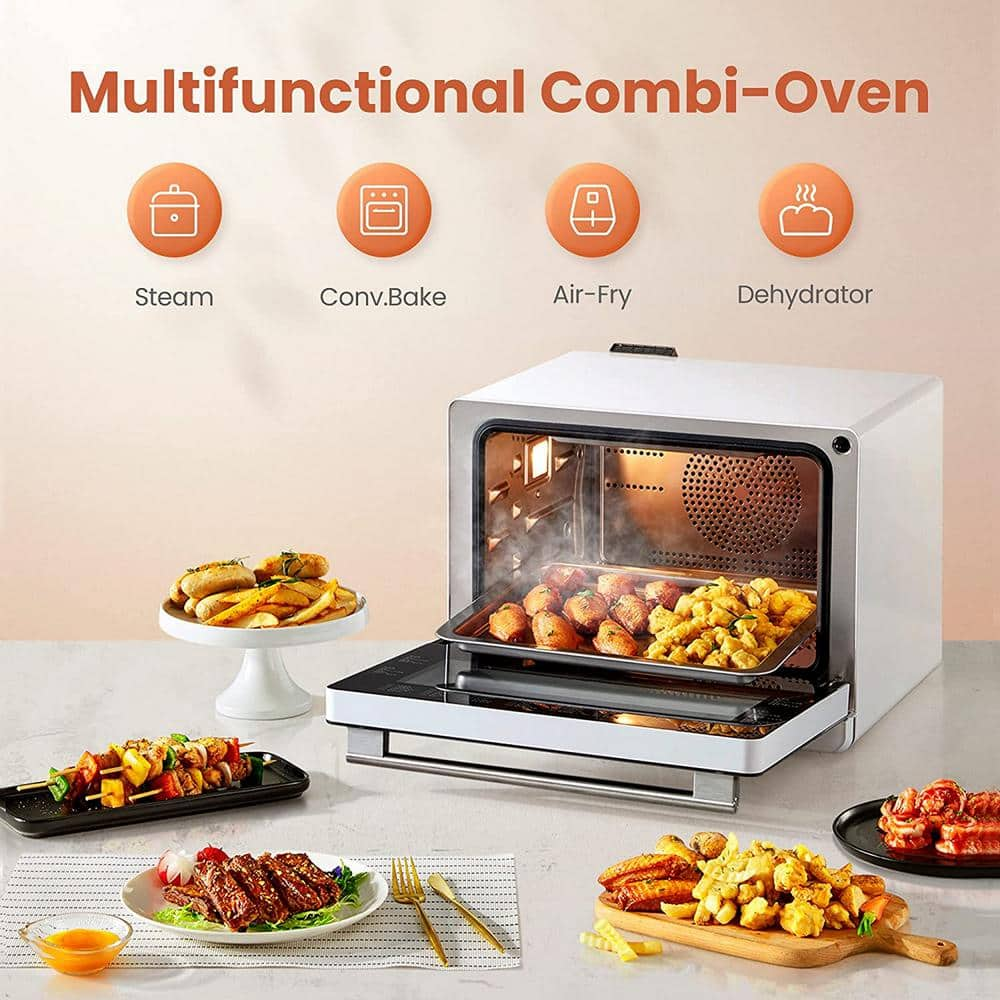 FOTILE ChefCubii 1550-Watt 6-Slice White Convection Steam Oven with Air Fryer and Food Dehydrator HYZK26-E1