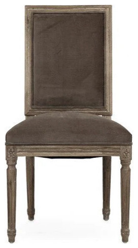 Domani Side Chair  Oak  Velvet   French Country   Dining Chairs   by Rustic Home Furniture Deco  Houzz