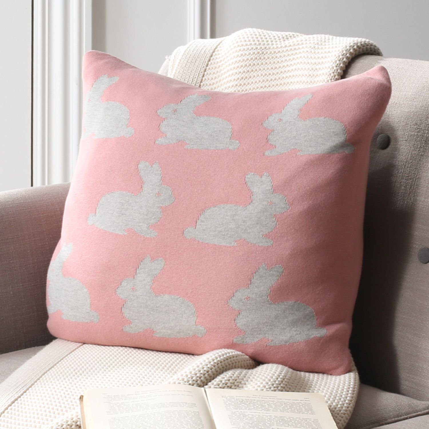 Safavieh Bunny Hop Knit Throw Pillow