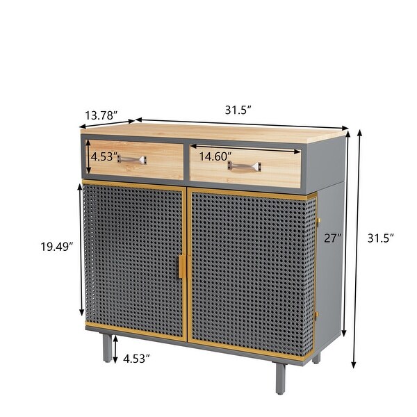 2-door Storage Cabinet 2 Drawer Buffet Sideboard