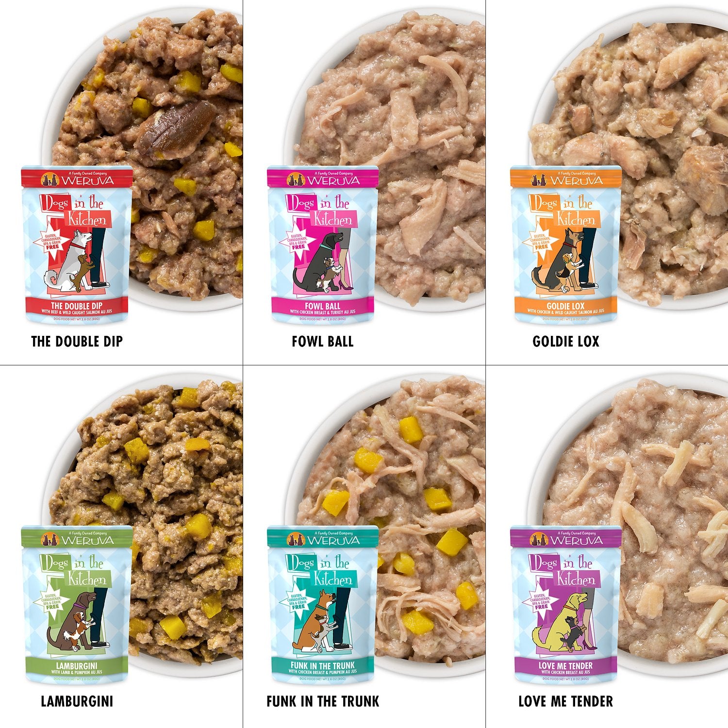 Weruva Dogs In The Kitchen Pooch Pouch Party Variety Pack Grain Free W