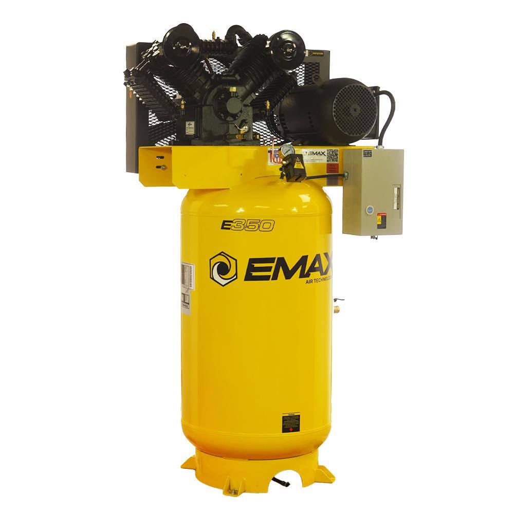 EMAX 80 Gal. 10 HP V4 1-Phase 175 PSI Electric Air Compressor with Isolator Pads and Auto Drain HEI10V080V1