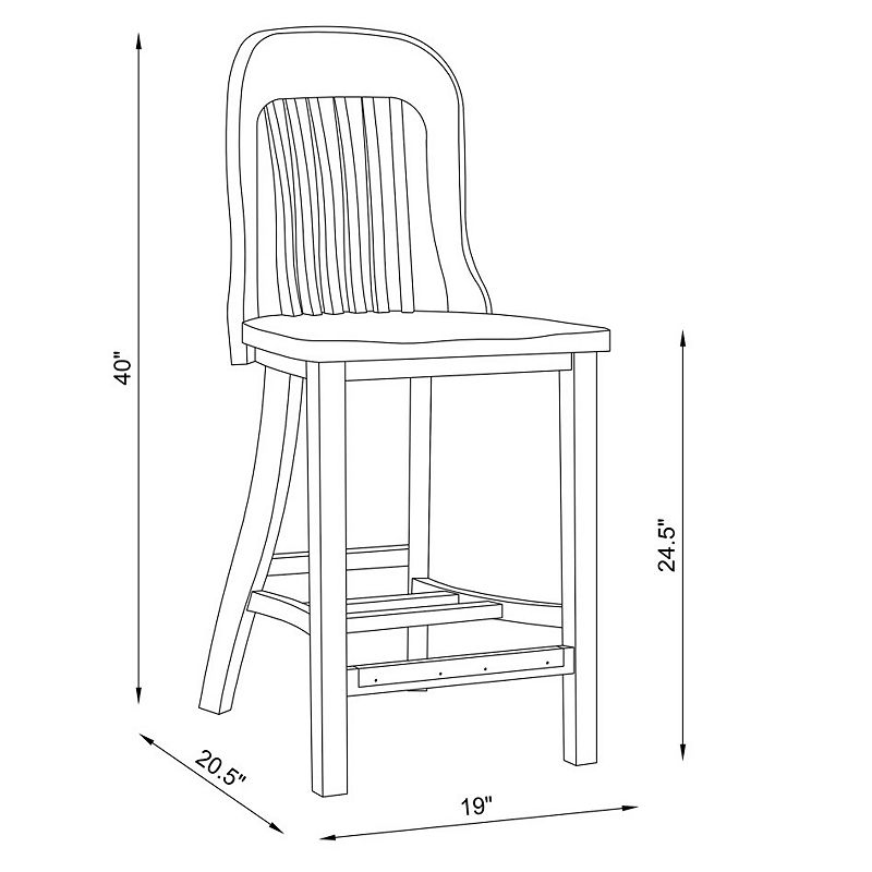 Linon Maylen Wood-Seat Counter Stool 2-Piece Set