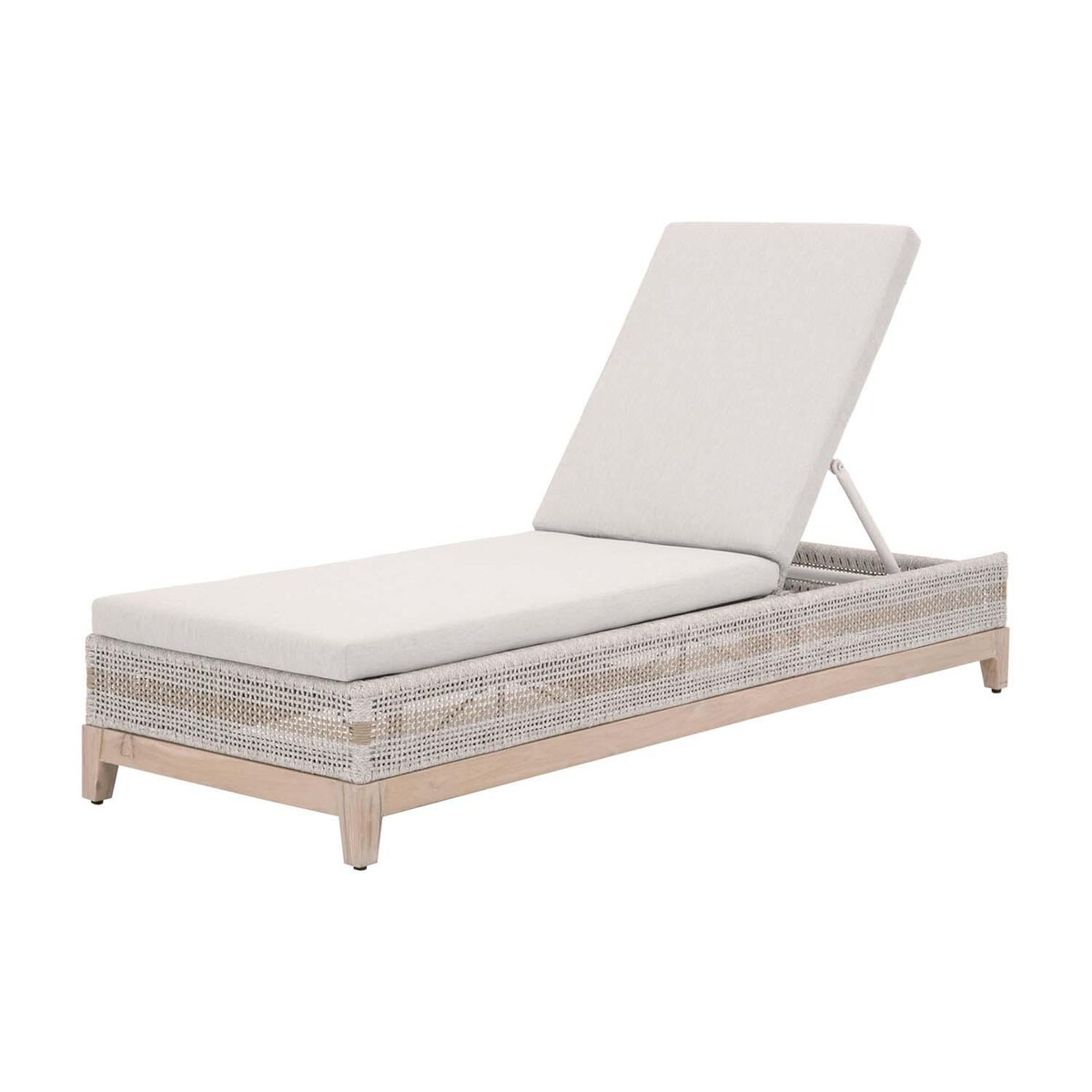 Cocoa Way Woven Rope Chaise Lounge in Taupe and White By Lakeview