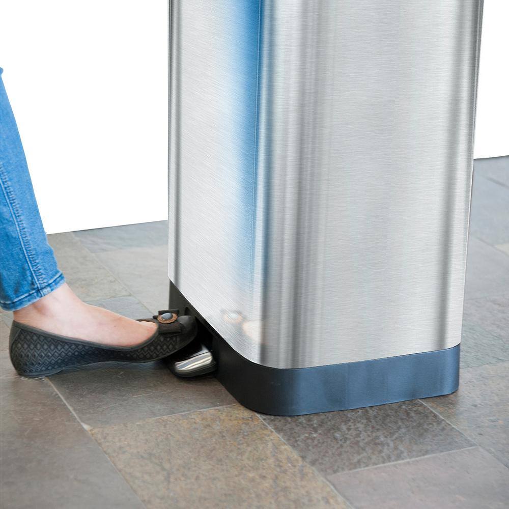 Glad 20 Gal. Stainless Steel Step Can with Antimicrobial Lid GLD-74507