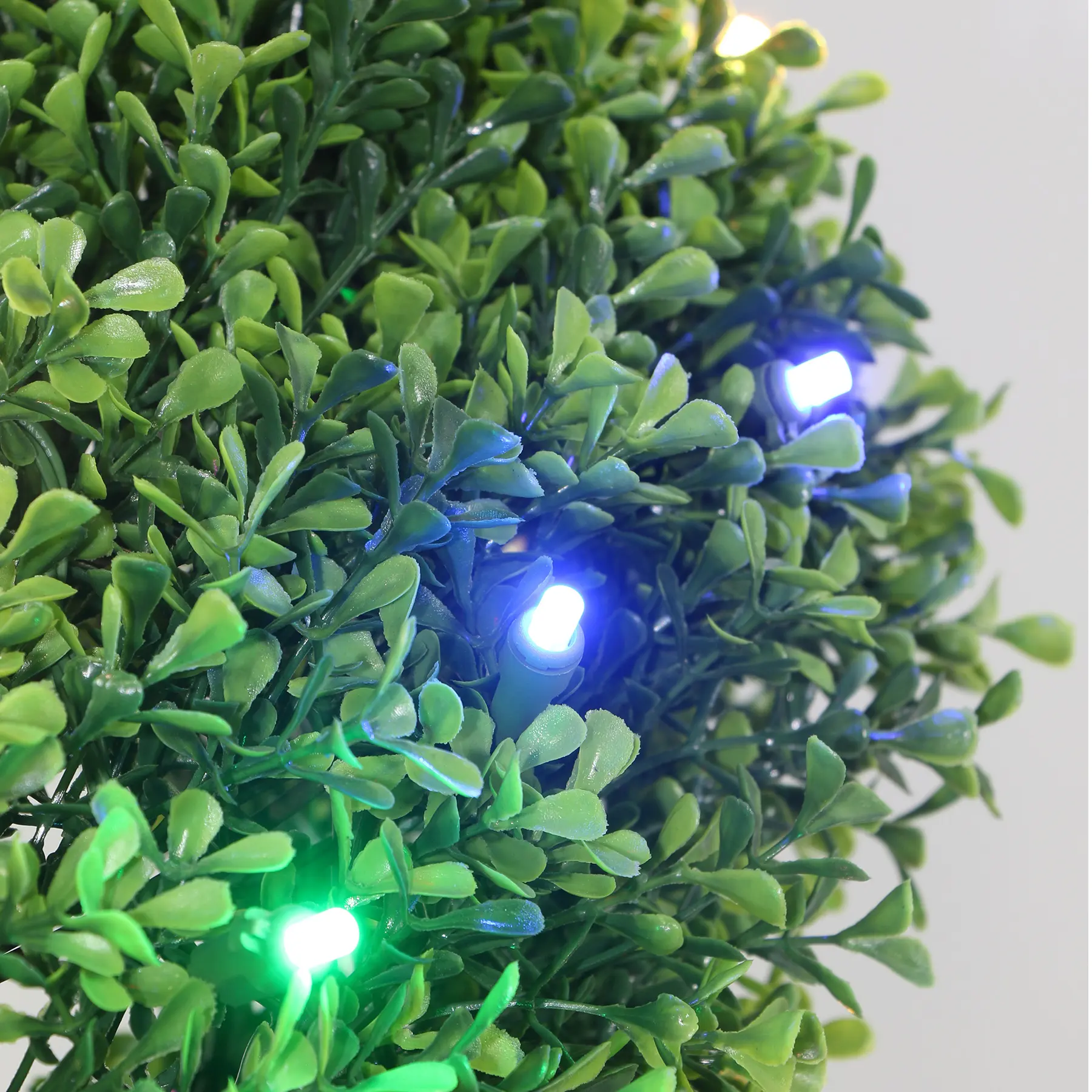 Season Outdoor Uv Fire Resistant Customizable Artificial Pure Pe Green Boxwood Spiral Tree Topiary