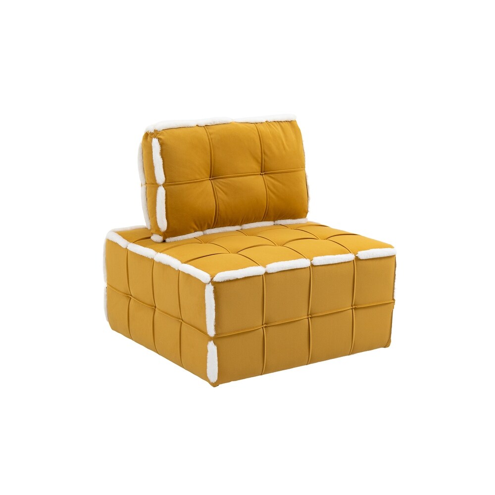 Musterd Yellow Velvet Accent Chair Lounge Barrel Chair Club Chairs