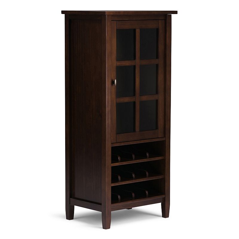 Simpli Home Warm Shaker Wine Rack Storage Cabinet