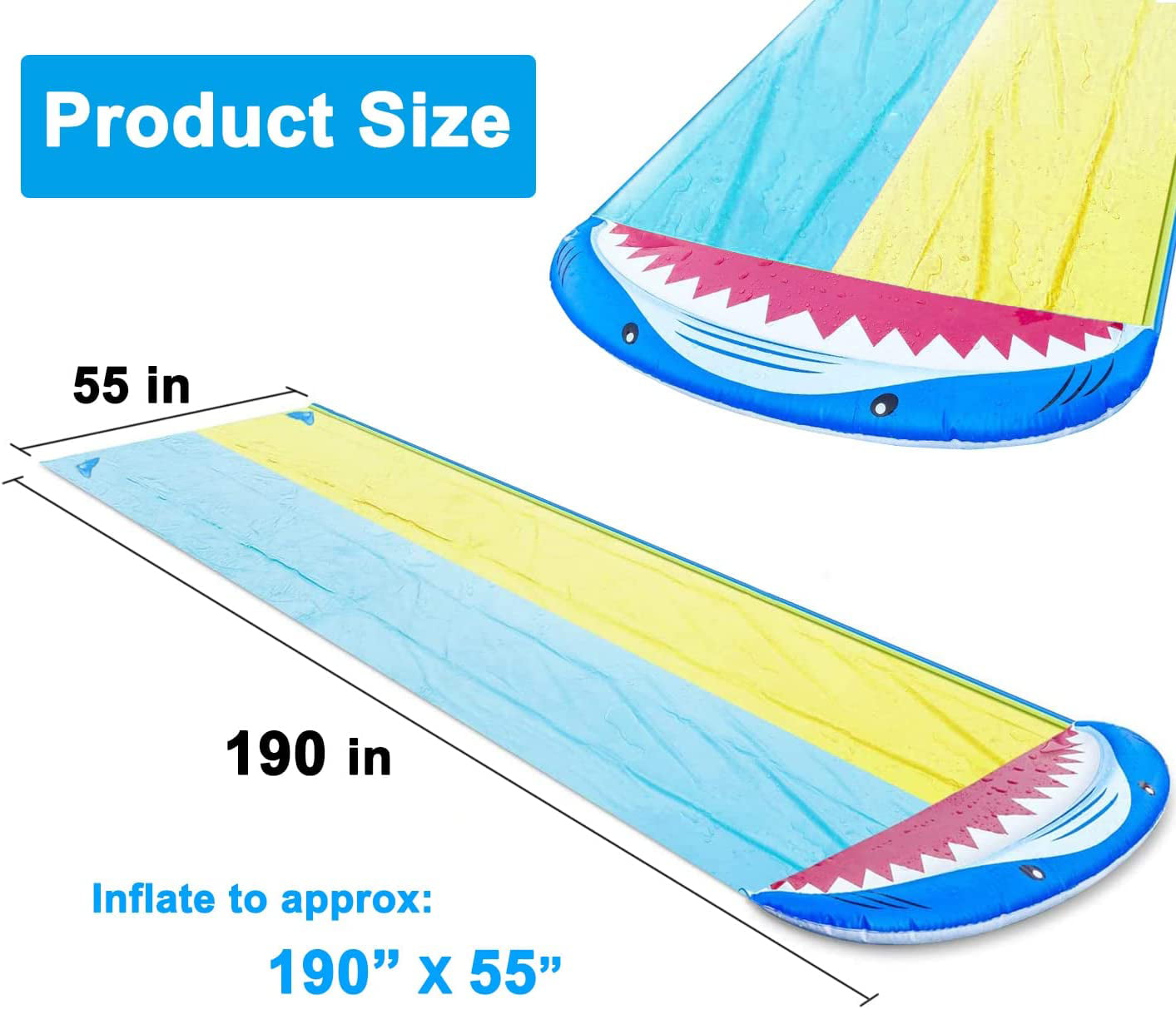 Terra 16 Ft Double Lane Slip Water Slide with 2 Bodyboards Water Slide Toy for Kids And Children Entertaining Water Play