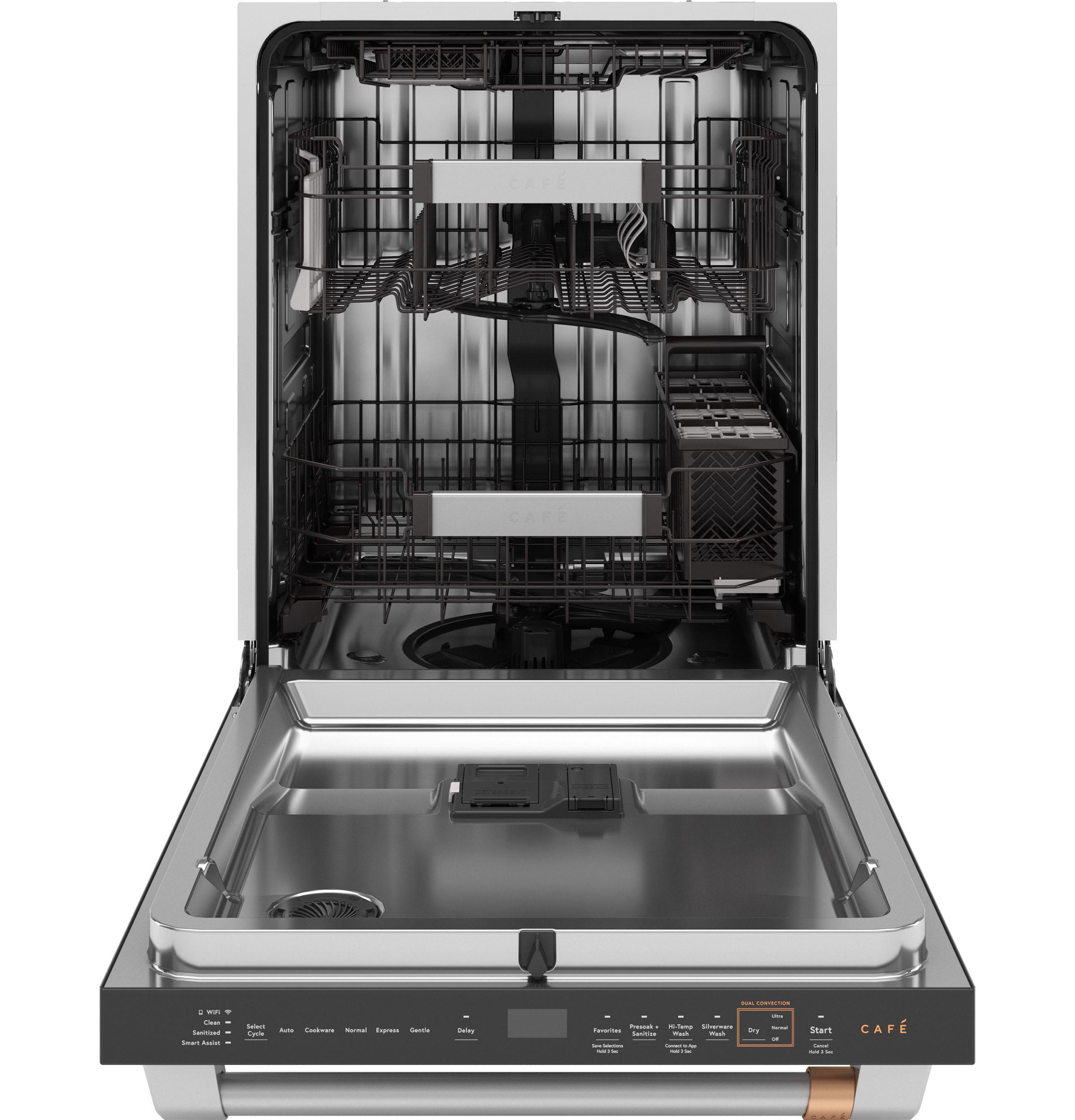 Cafe CDT888P2VS1 Café™ Customfit Energy Star Stainless Interior Smart Dishwasher With Ultra Wash Top Rack And Dual Convection Ultra Dry, Led Lights, 39 Dba