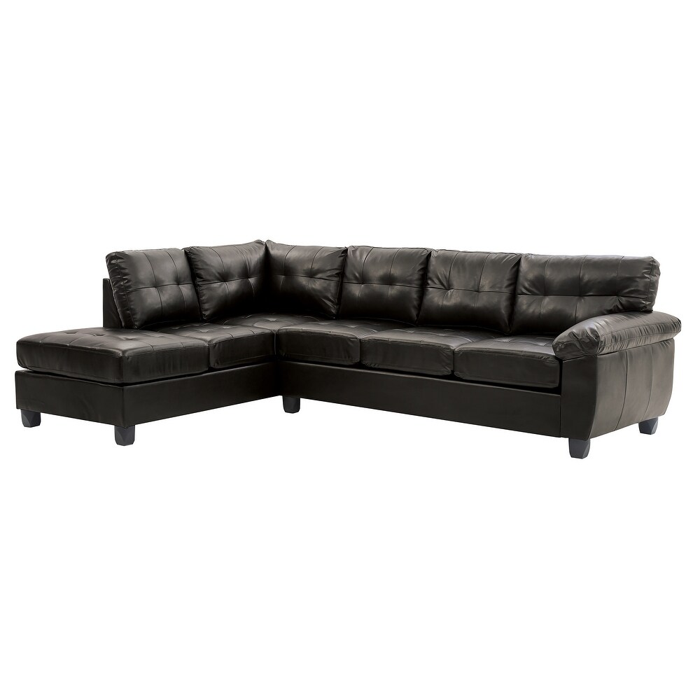 Gallant 111 in. W 2 piece Faux Leather L Shape Sectional Sofa   78\