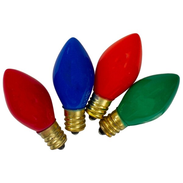 Pack of 4 MultiColor Opaque C7 Christmas Replacement Bulbs