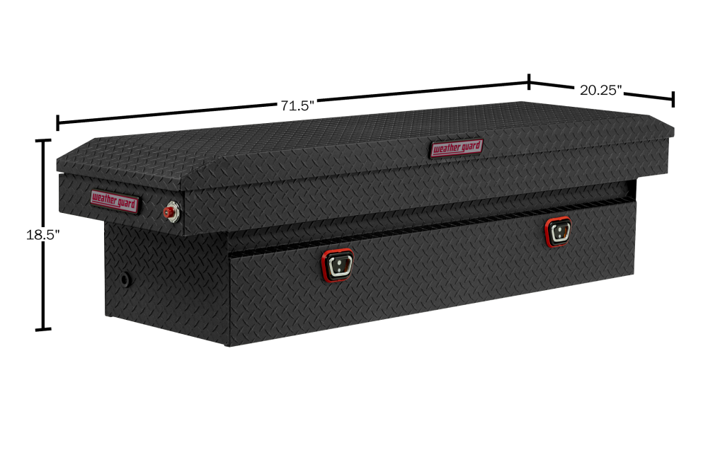 Weather Guard Saddle Truck Tool Box Aluminum Full Standard Textured Matte Black