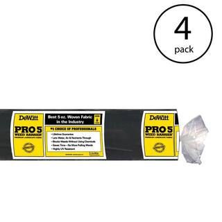 DeWitt P4 4 ft. x 250 in. 5 oz. Pro 5 Commercial Landscape Weed Barrier Fabric (4-Pack) 4 x DWT-P4