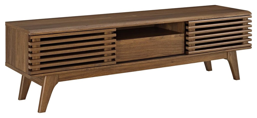 Render TV Stand  Walnut   Midcentury   Entertainment Centers And Tv Stands   by First of a Kind USA Inc  Houzz