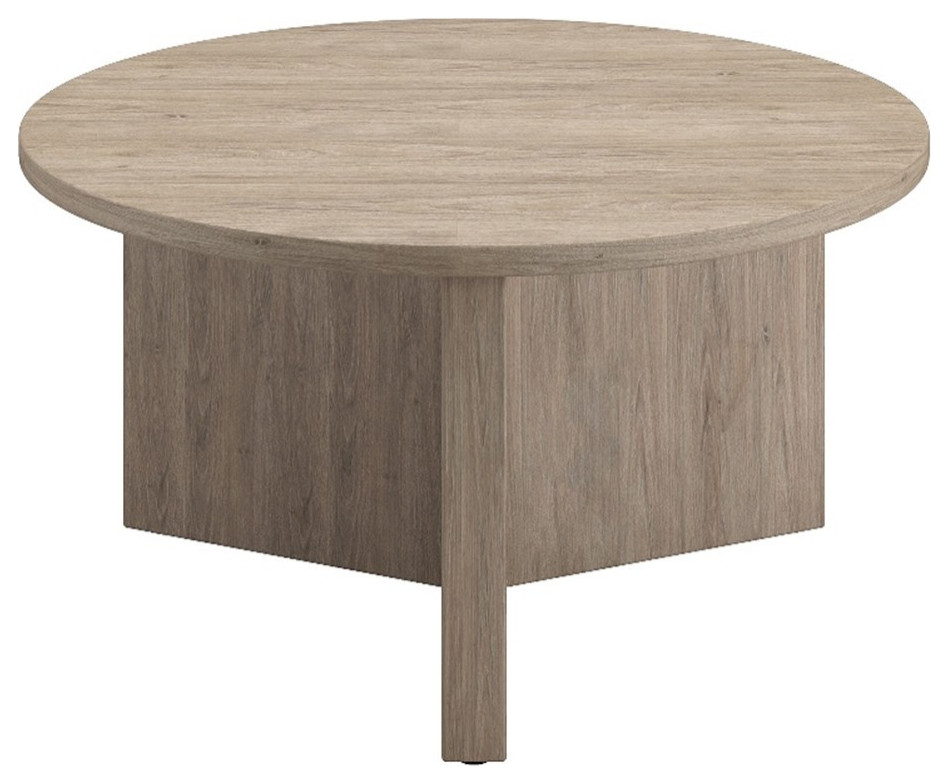 Henn ampHart 32 quotAntiqued Gray Oak Coffee Table   Transitional   Coffee Tables   by Homesquare  Houzz