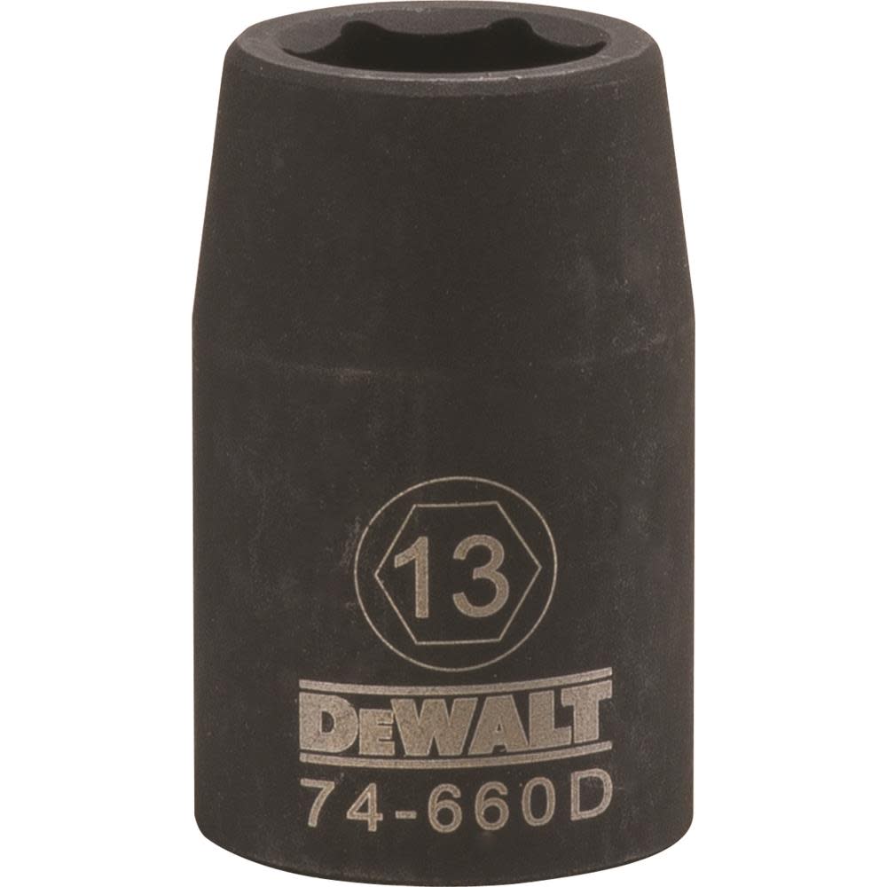 DEWALT Socket 6 Point 1/2 Drive Impact Socket 13 MM