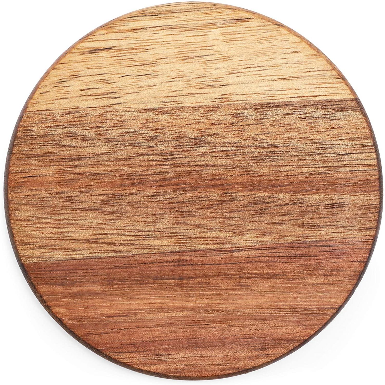 8 Pack Wooden Coasters for Drinks， Glasses， Tabletops， Dark Brown， 4 in