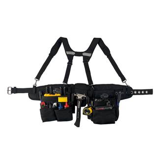 DEAD ON TOOLS Journeyman's Framers 2 Pouch Tool Storage Suspension Rig with Suspenders in Black DO-FR