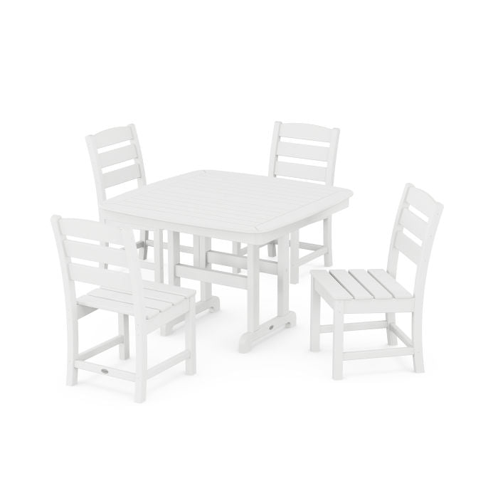 Polywood Lakeside Side Chair 5-Piece Dining Set with Trestle Legs PWS922-1