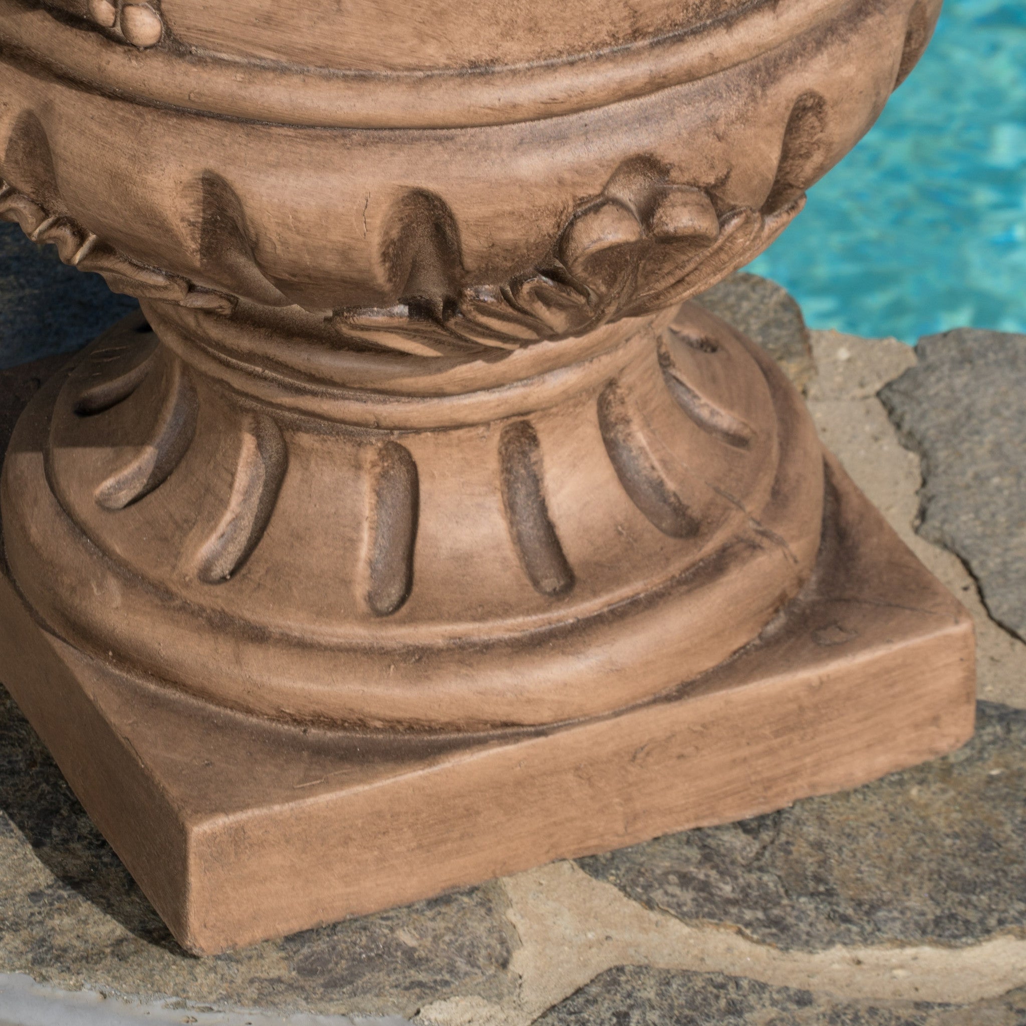 Porta Light Brown Roman Style Urn Planter