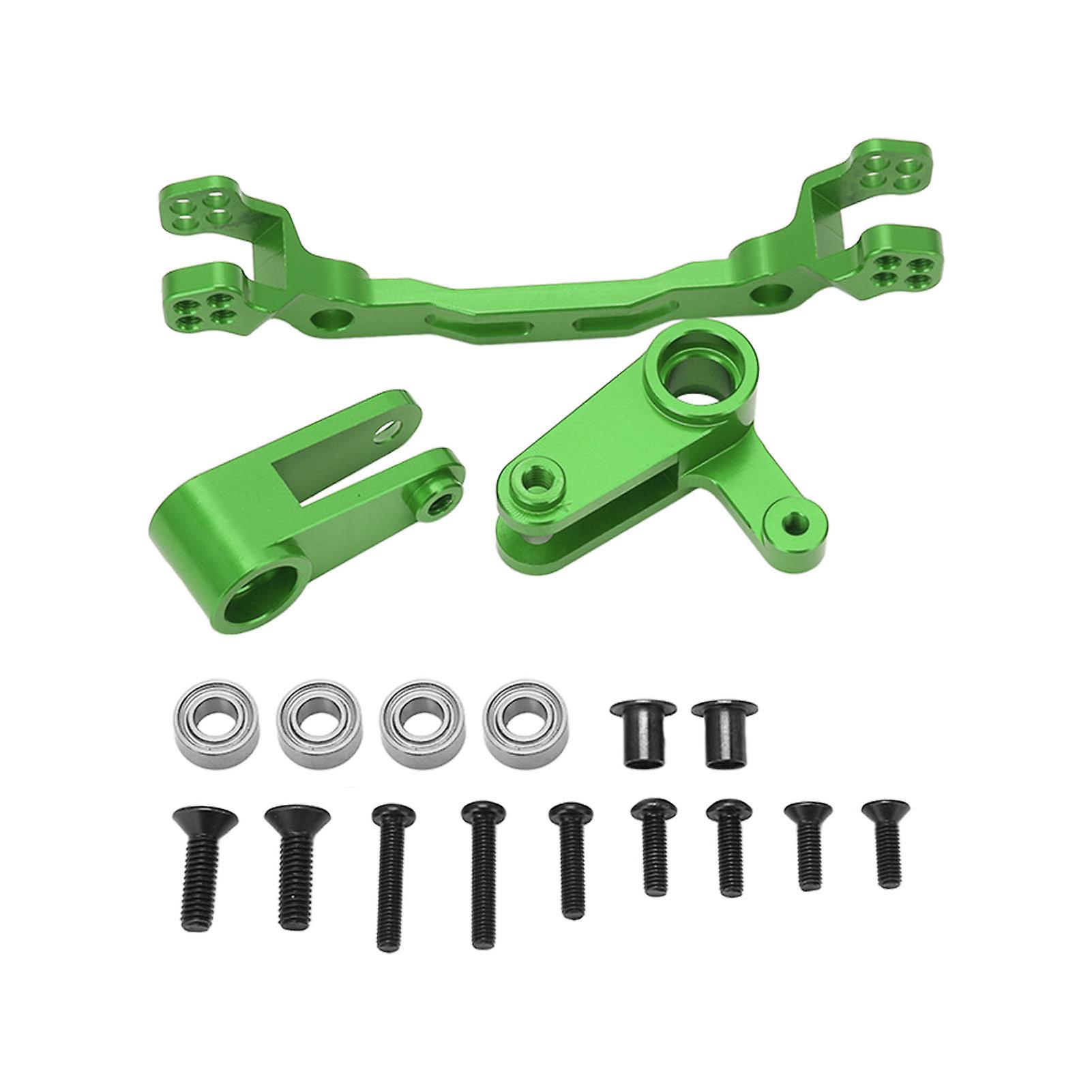 Aluminum Alloy Steering Parts Set Rc Car Steering Group Assembly Set Upgrade Part For Arrma Granite 1/10 Remote Control Cargreen