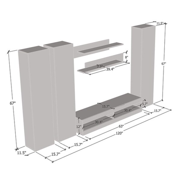 Fly CD1 34TV Wall Mounted Floating Modern Entertainment Center