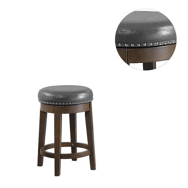 Set of 2 24 -inches PU Swivel Stool