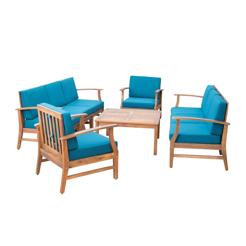 Perla Outdoor Acacia Wood 9 piece Sofa Set by Christopher Knight Home