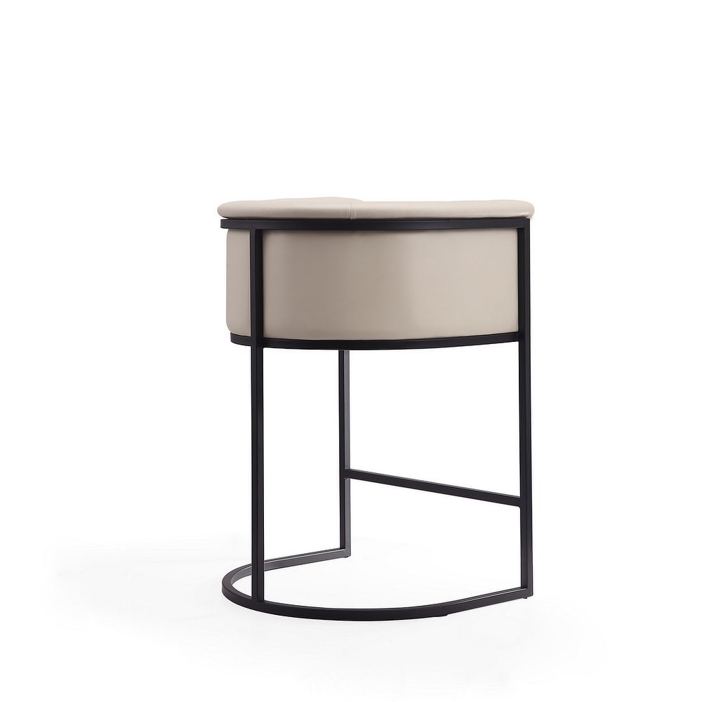 Manhattan Comfort Cosmopolitan 33.8 in. Black Metal Counter Height Bar Stool